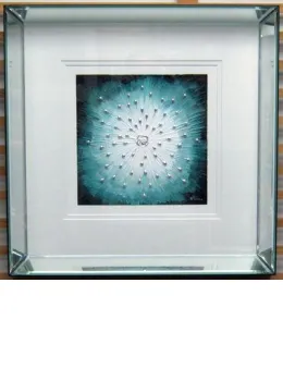 Starburst Blue II - Original - Mirrored Framed