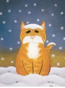 The Weather Four Cats - Snow - Print
