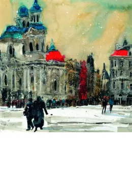 Golden City II - On Paper - Mounted
