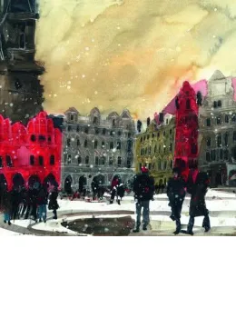 Golden City III - On Paper - Mounted
