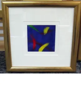 Blue Abstract I - Original - Gold Framed