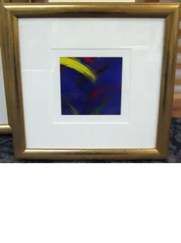 Blue Abstract II - Original - Gold Framed