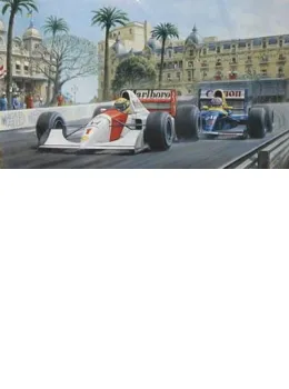 Dicing At Casino - Senna & Mansell - Mounted