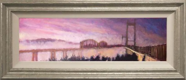 Tamar Bridge In The Mist - Framed